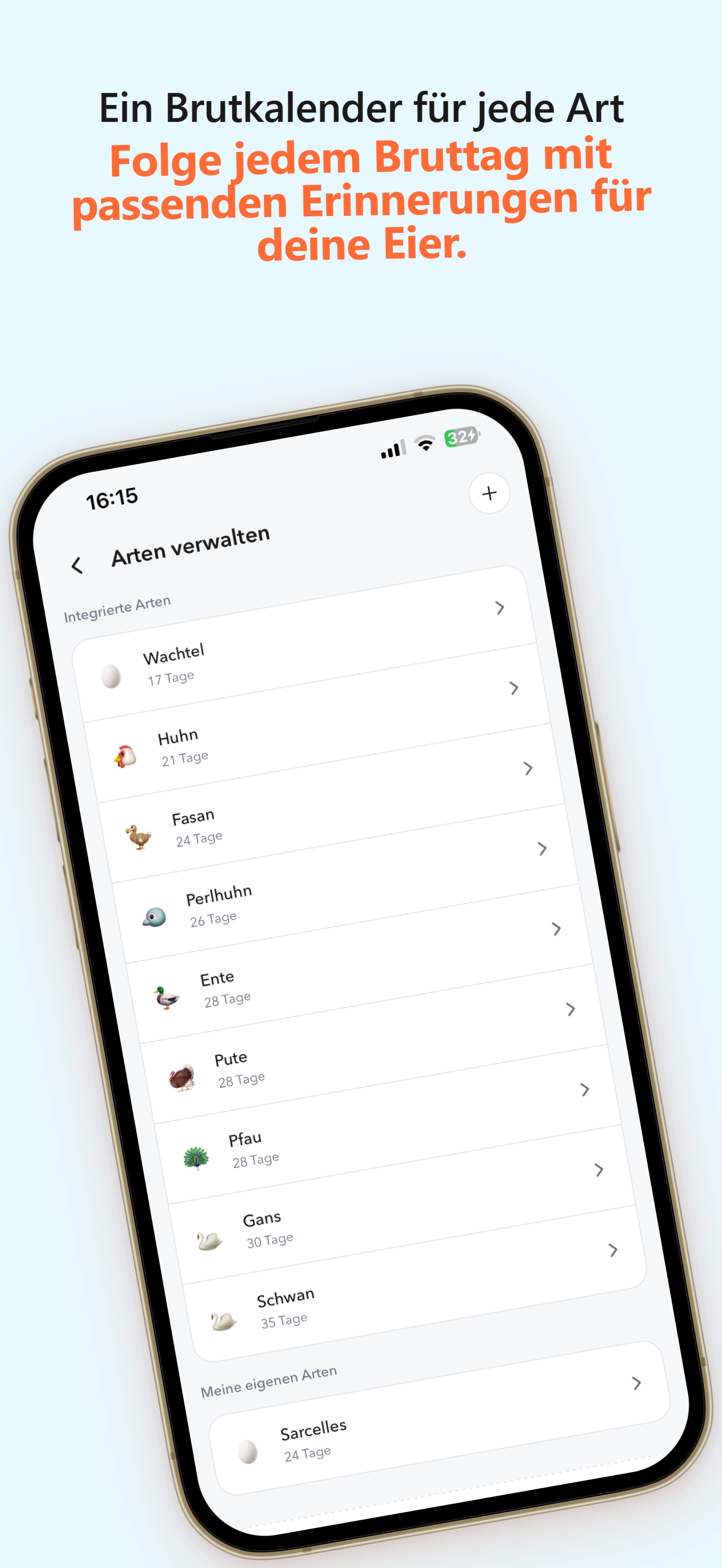 Ein Kalender für jede Art - Eggtrackr