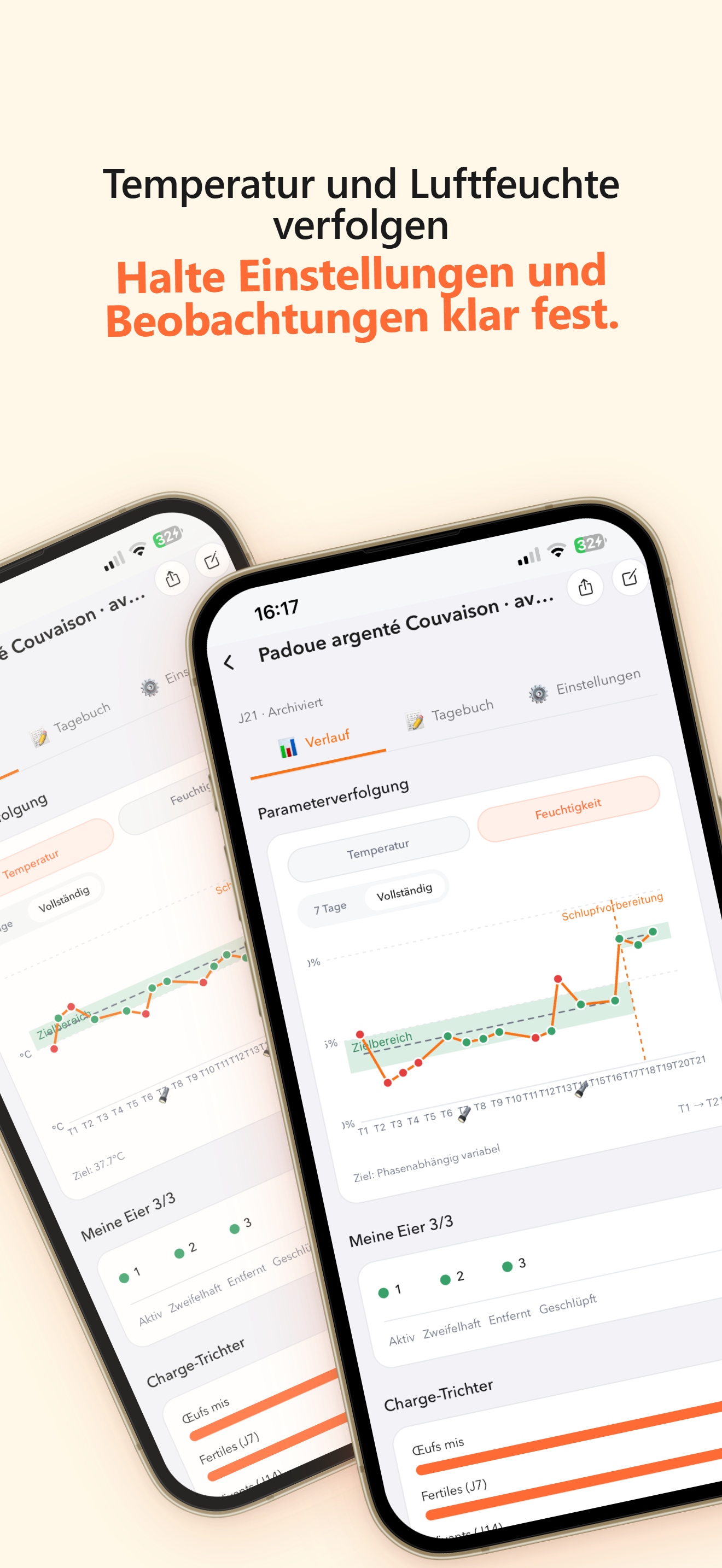 Behalte deine Einstellungen im Blick - Eggtrackr