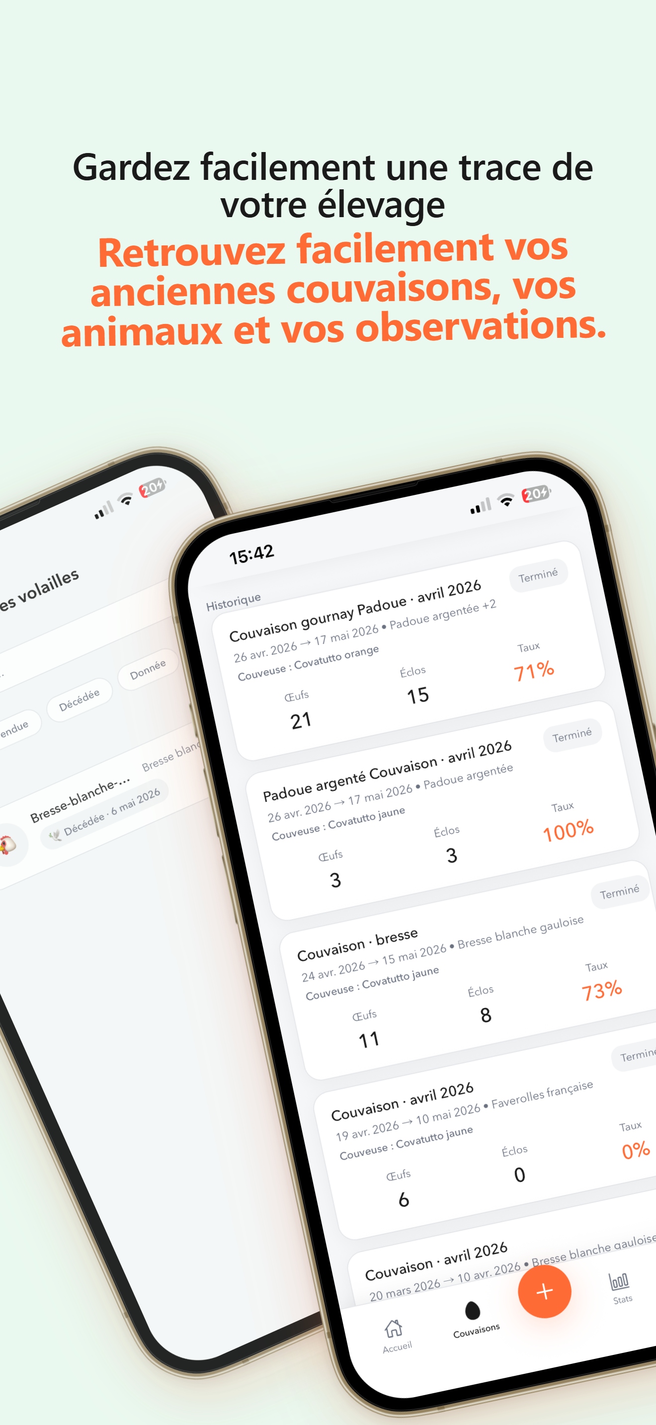 Retrouvez facilement votre historique - Eggtrackr